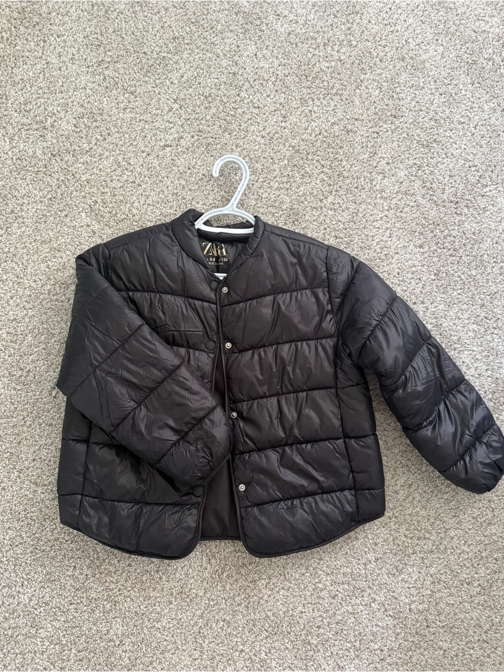 Zara Kids Black Lightweight Puffer Jacket